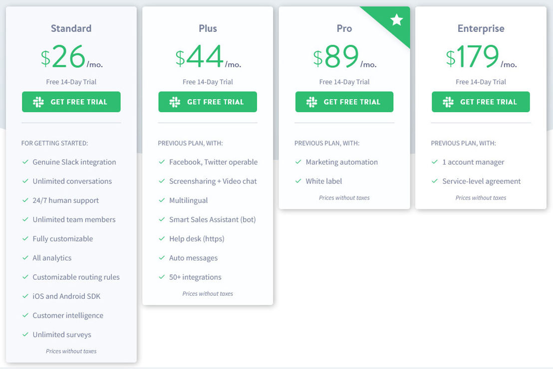Slaask pricing 1