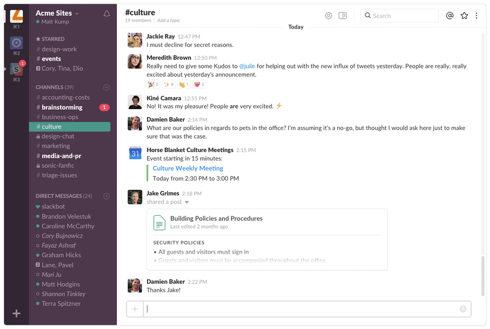 Slack screenshot