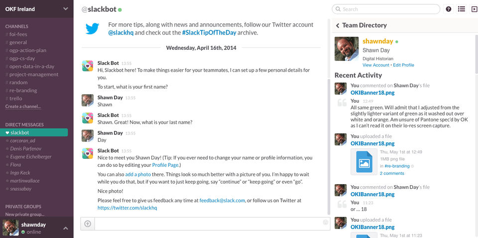 Slack screenshot