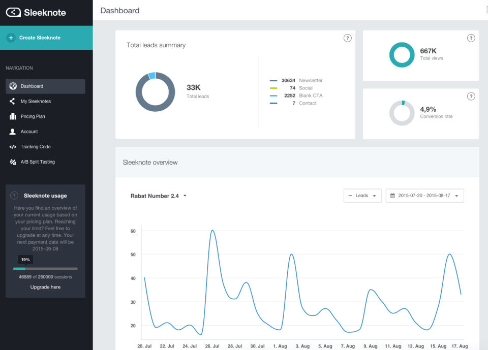 Sleeknote screenshot 1