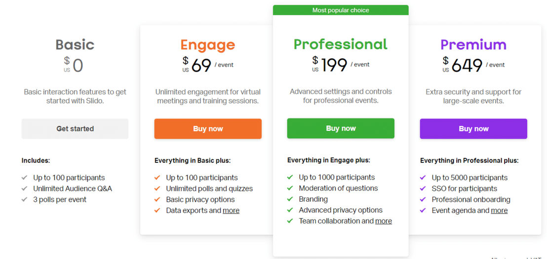 Slido pricing 1
