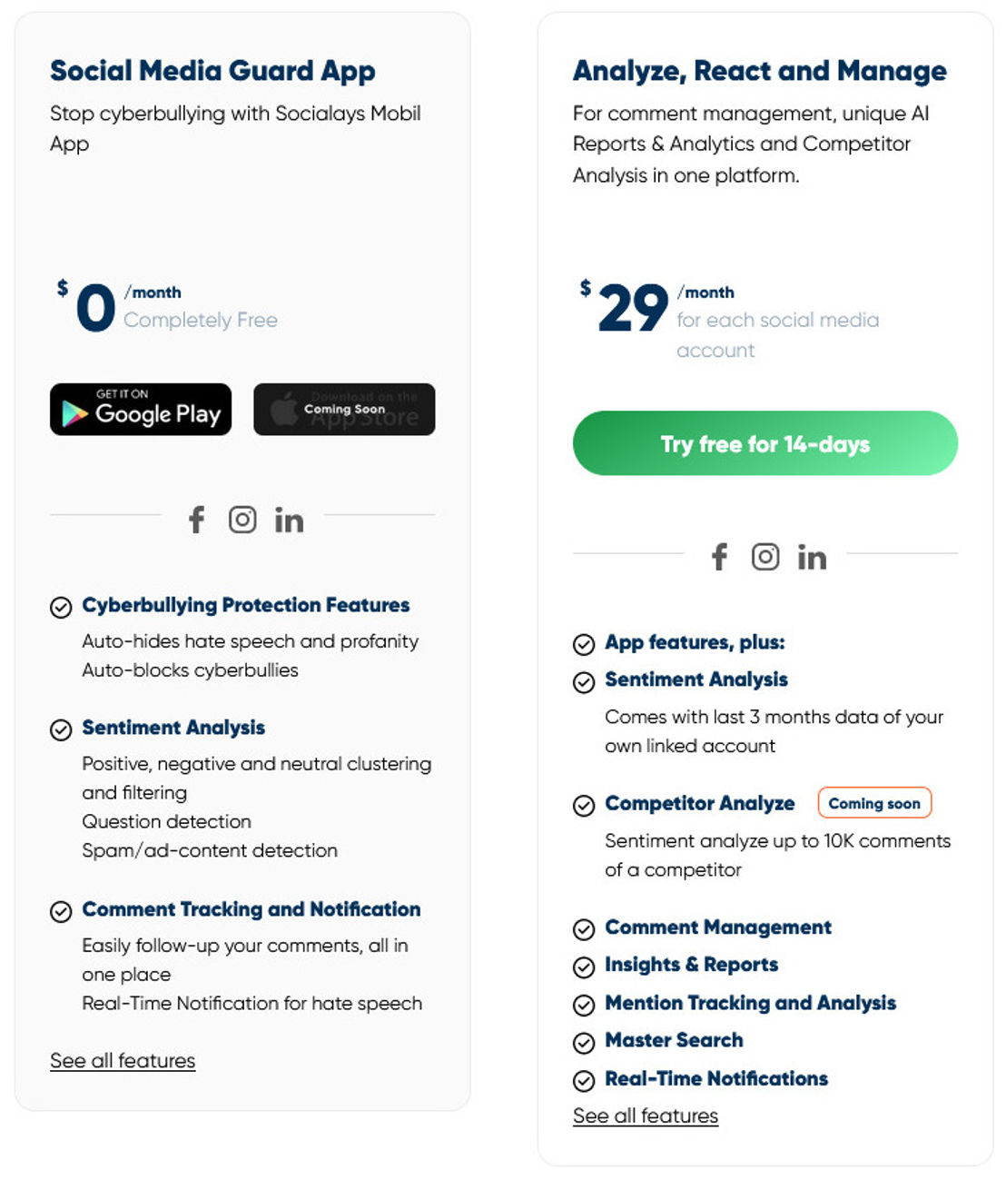 Socialays pricing 1