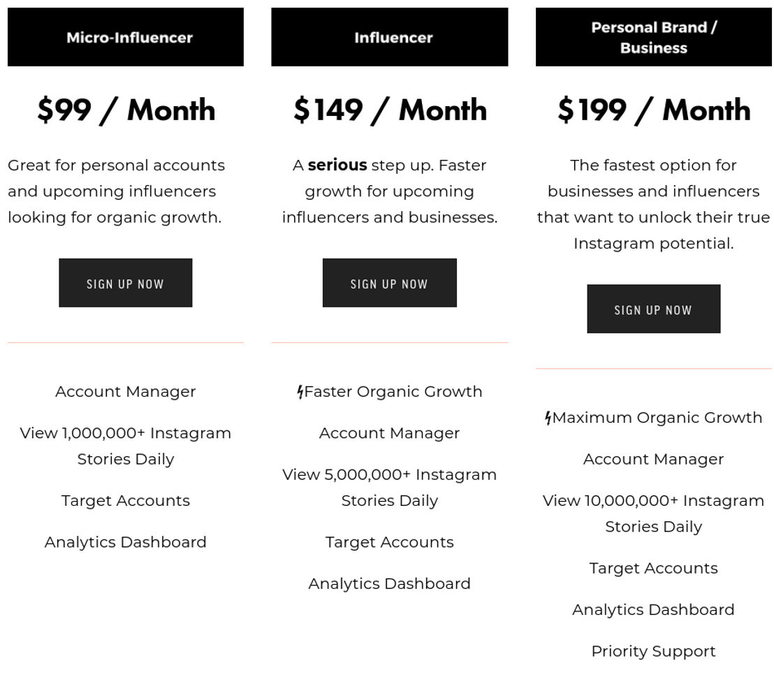 Social Elite pricing 1