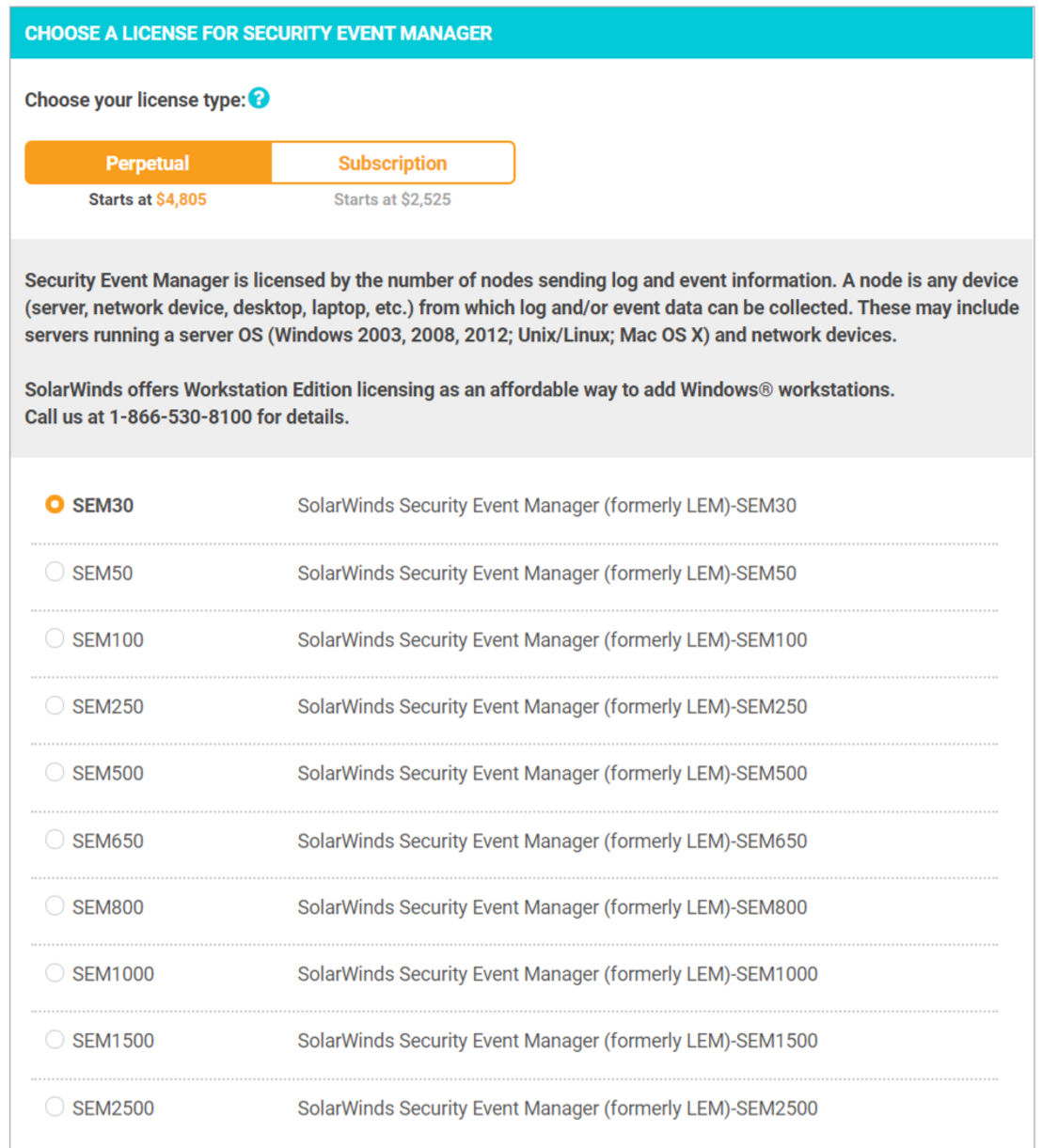 SolarWinds Security Event Manager pricing 1