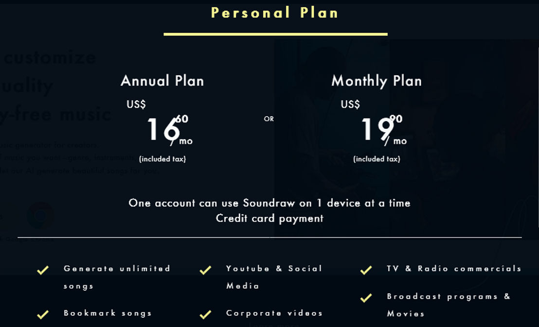 Soundraw pricing 1