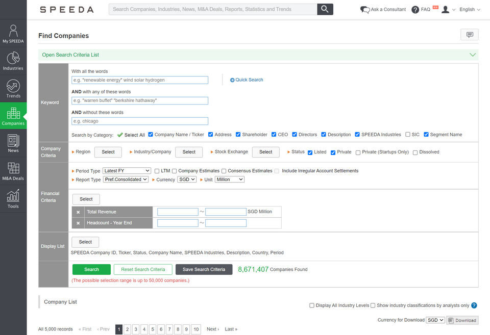 SPEEDA screenshot 1
