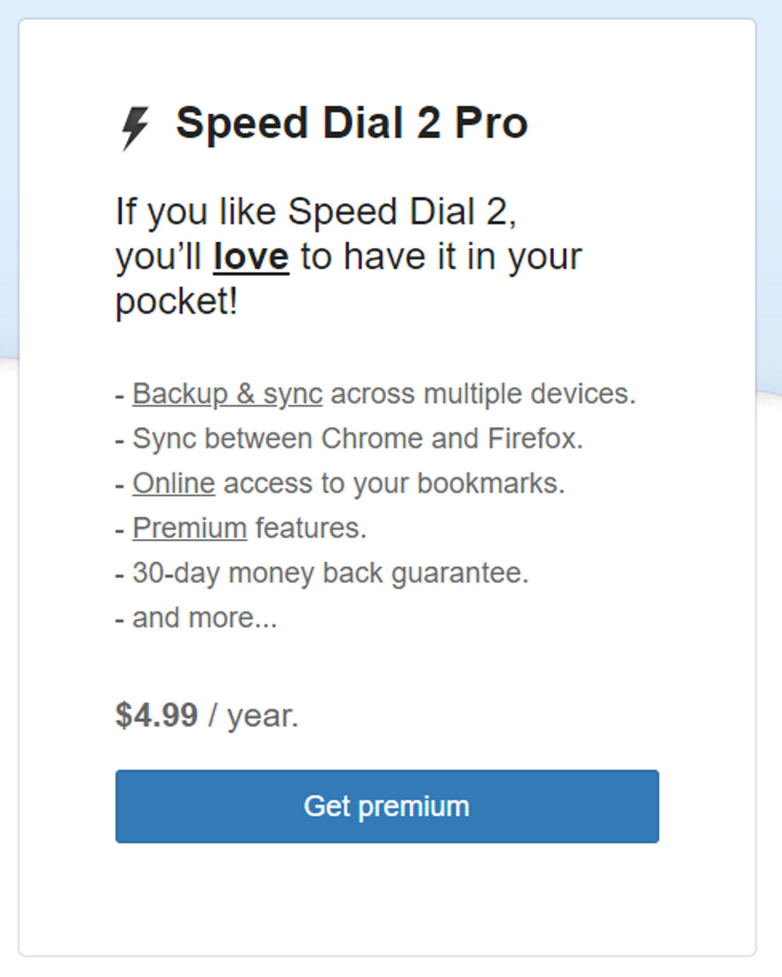 Speed Dial 2 pricing 1