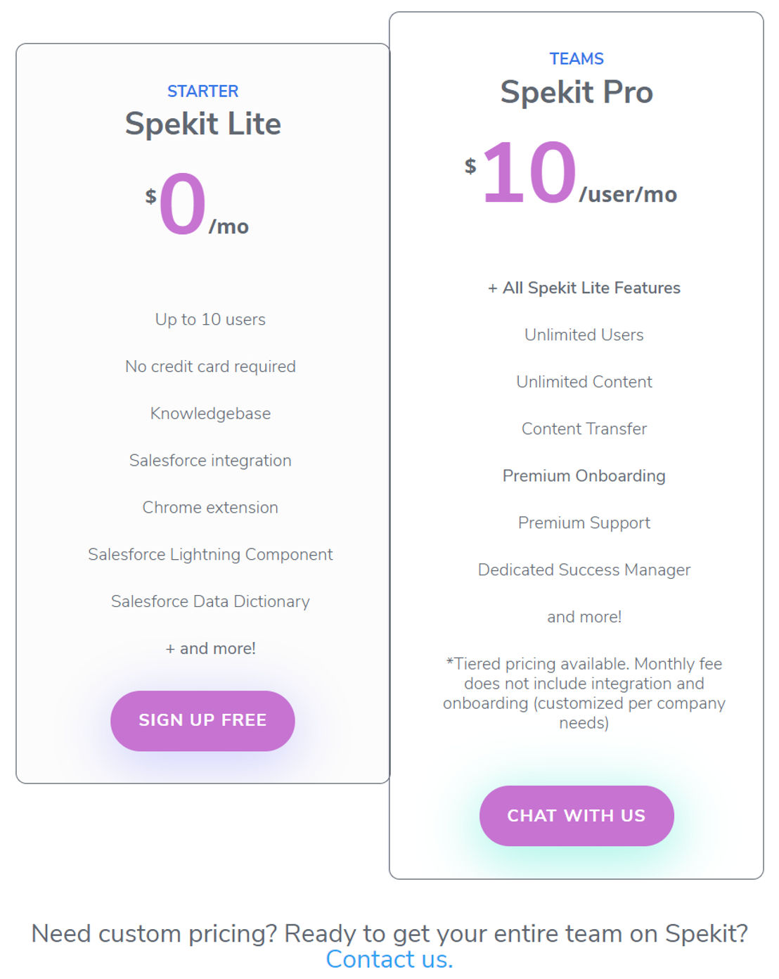 Spekit pricing 1