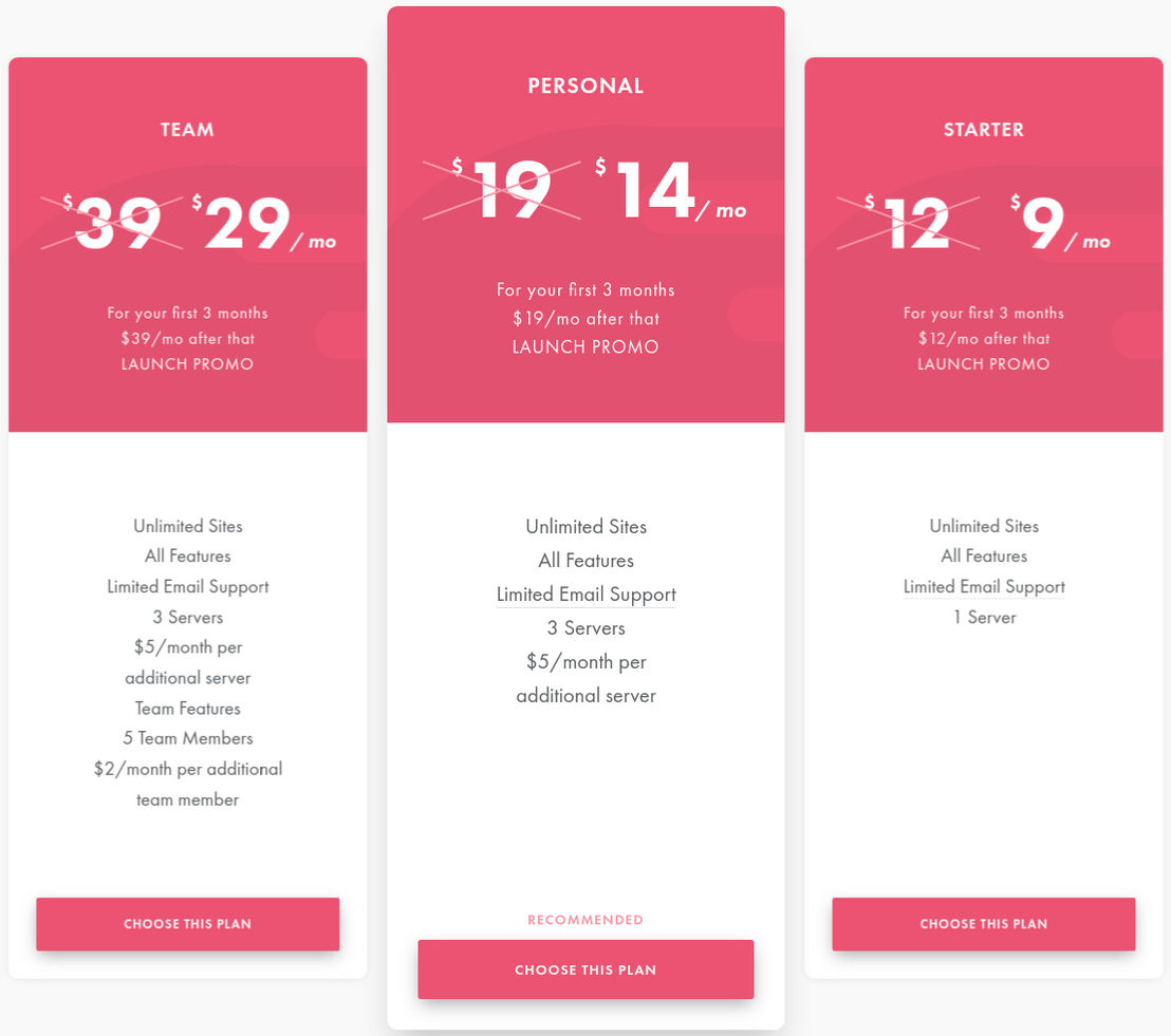 SpinupWP pricing