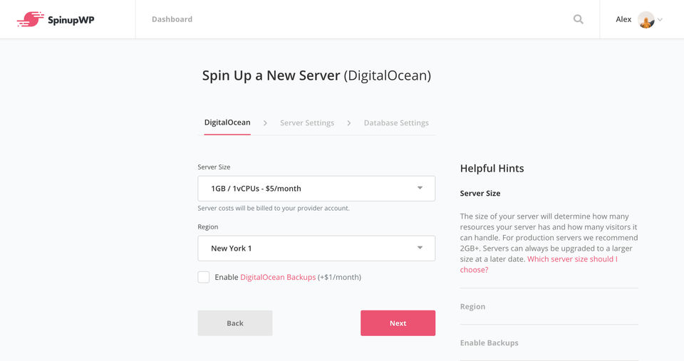 SpinupWP screenshot