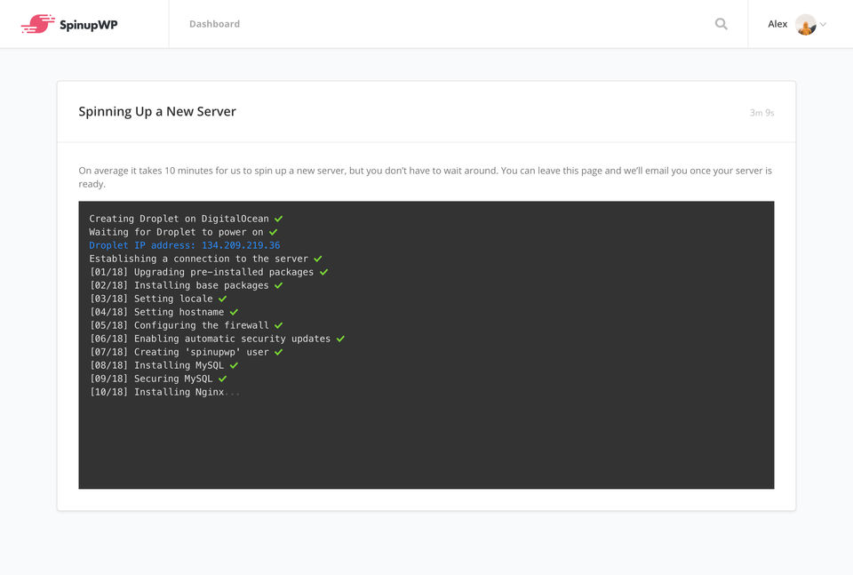 SpinupWP screenshot