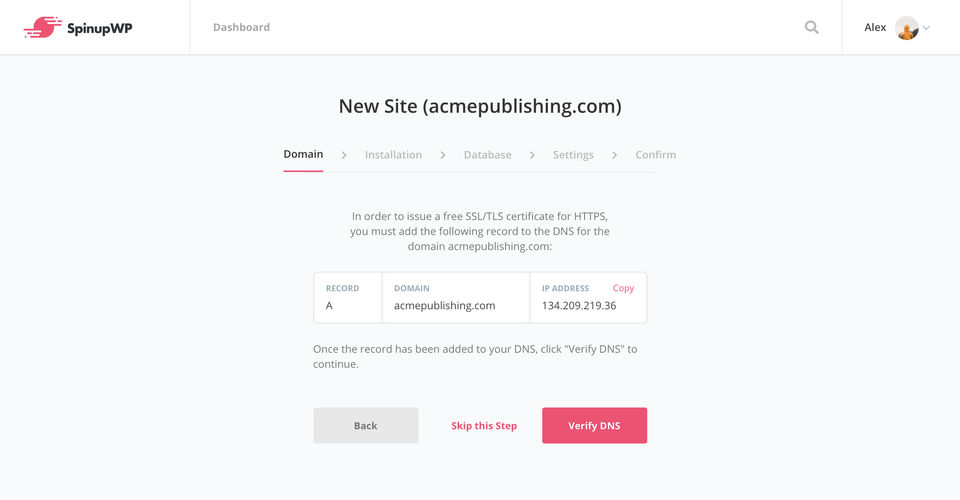 SpinupWP screenshot