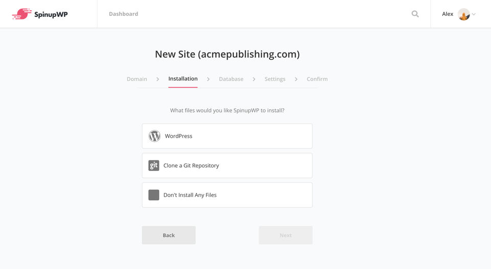 SpinupWP screenshot