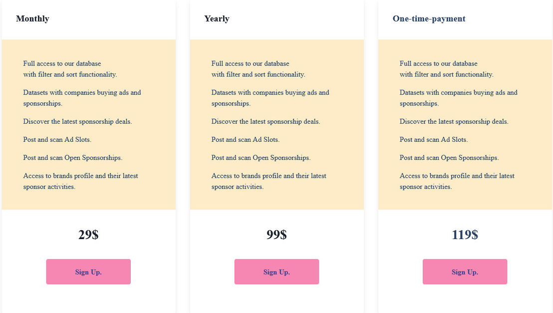 SponsorGap pricing 1