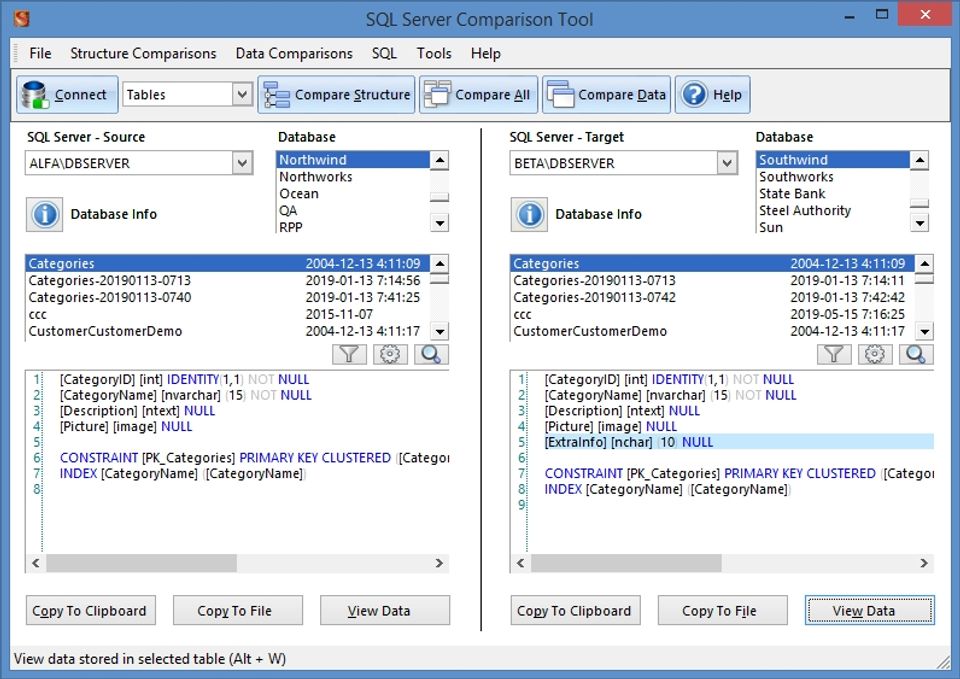 SQL Server Comparison Tool screenshot 3