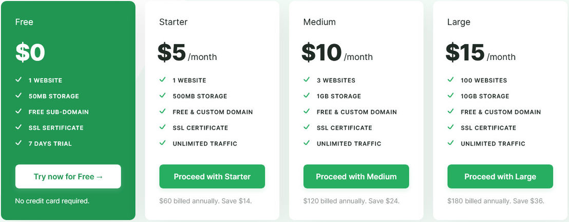 Static.app pricing 1