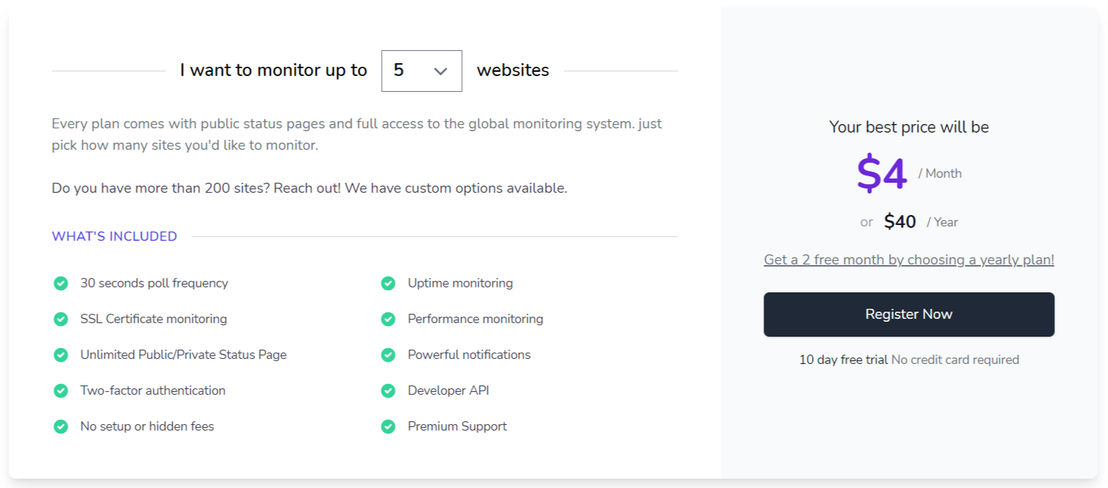 StatusPing pricing 1