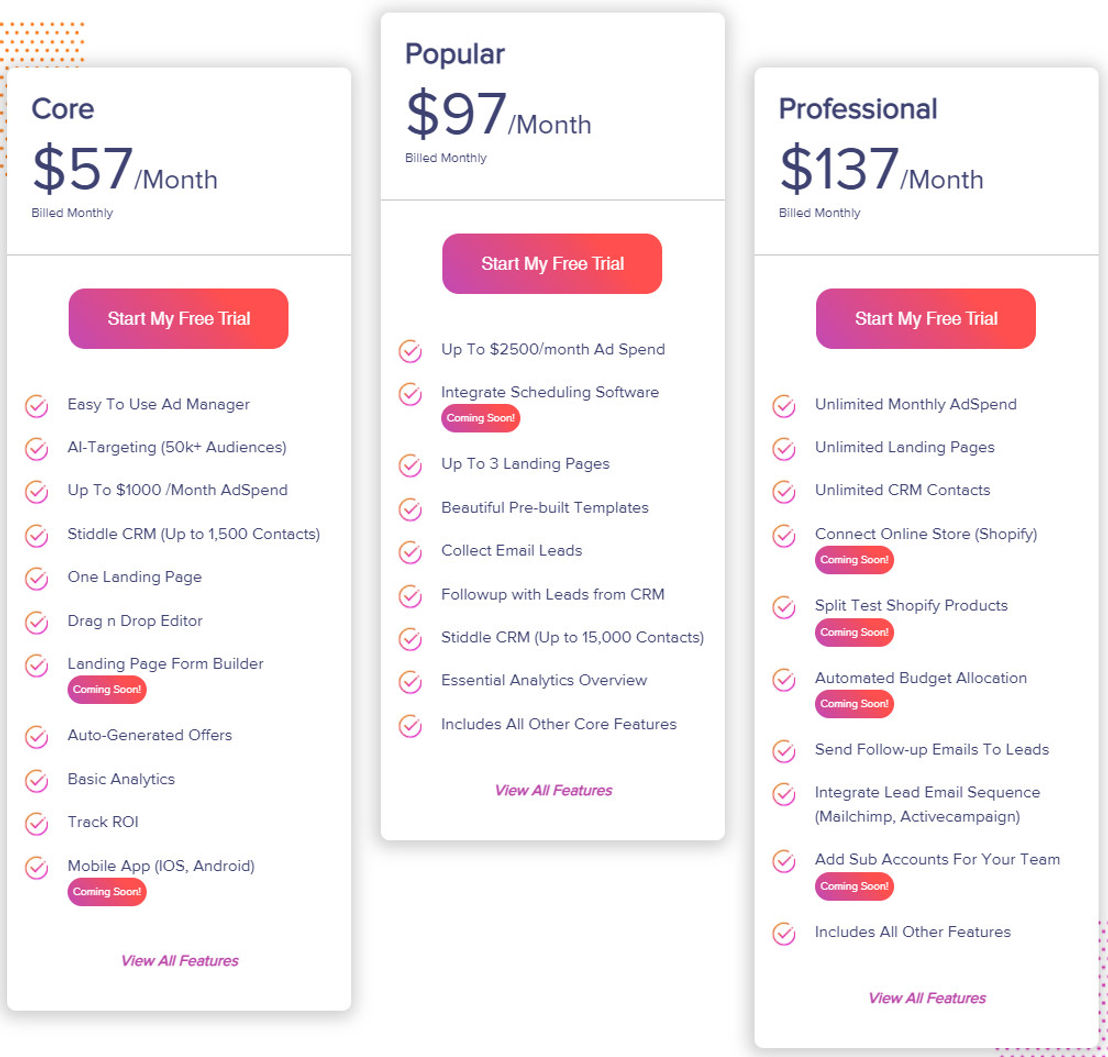 Stiddle pricing 1