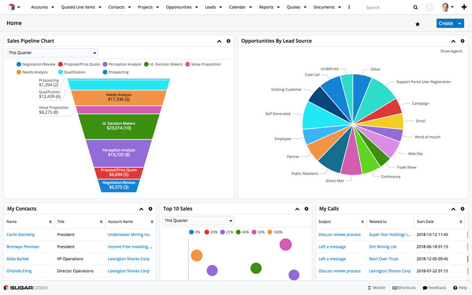 SugarCRM screenshot 1