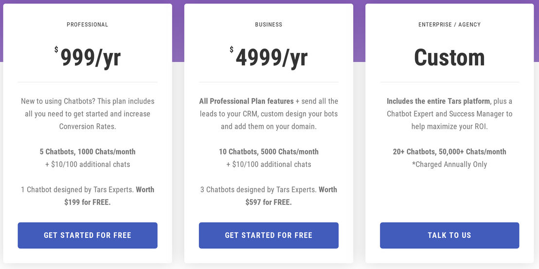 TARS pricing 1