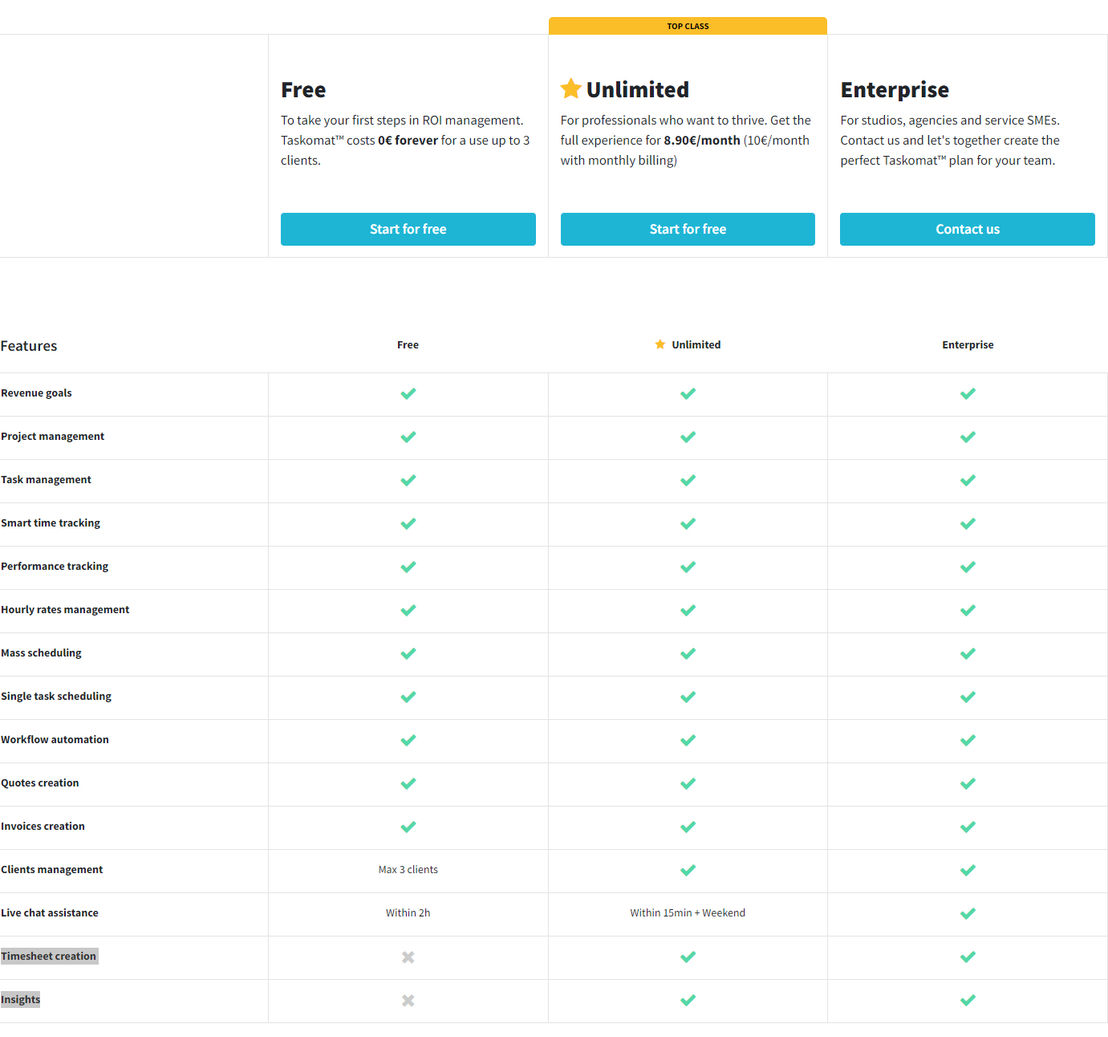 Taskomat pricing 1