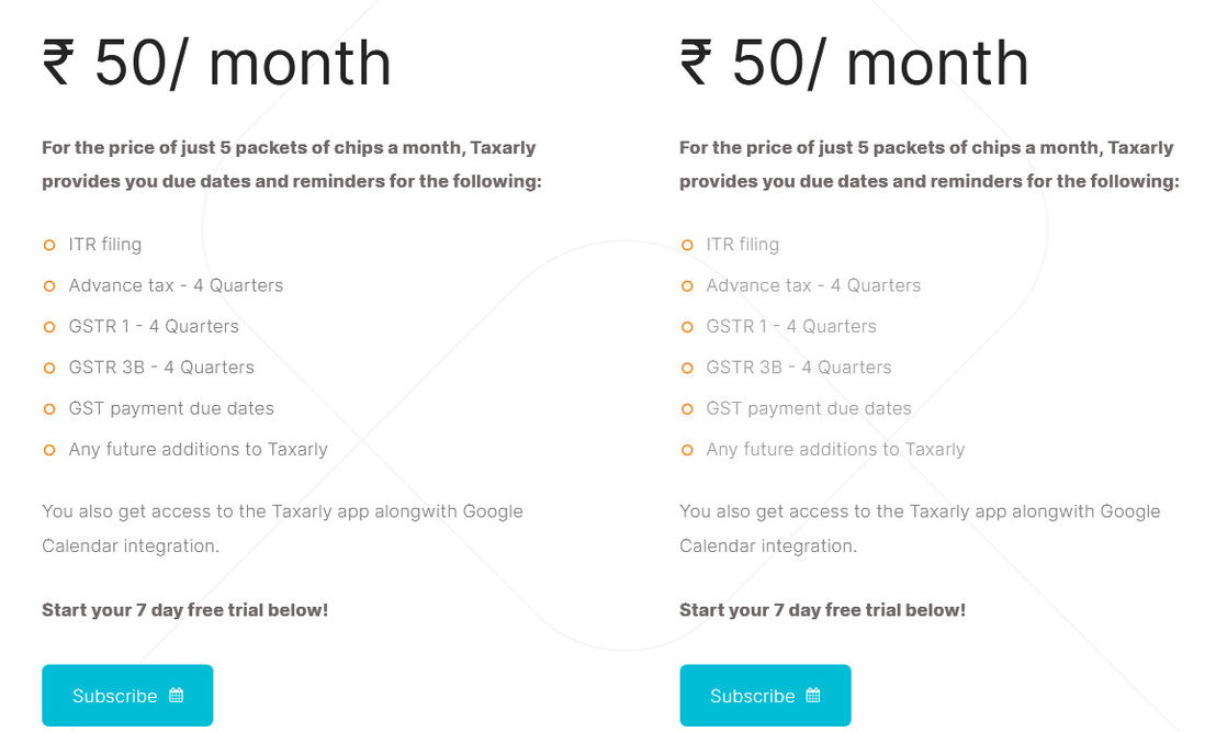 Taxarly pricing 1