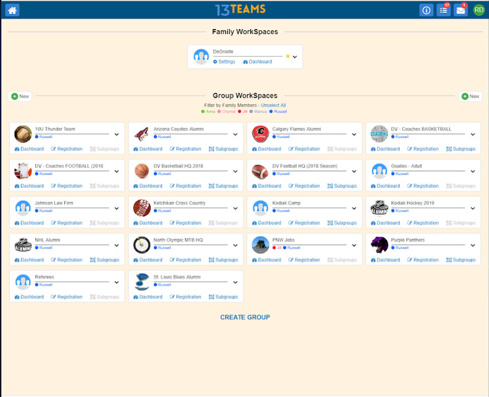 13Teams screenshot