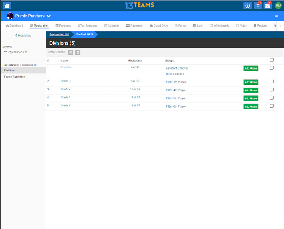13Teams screenshot