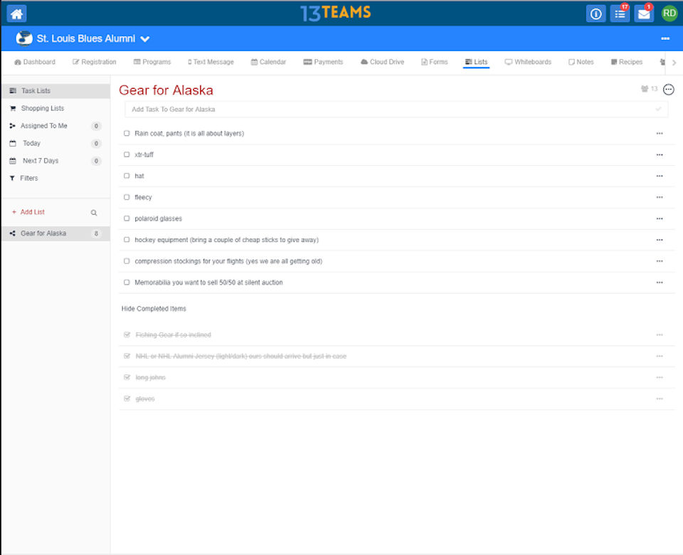 13Teams screenshot