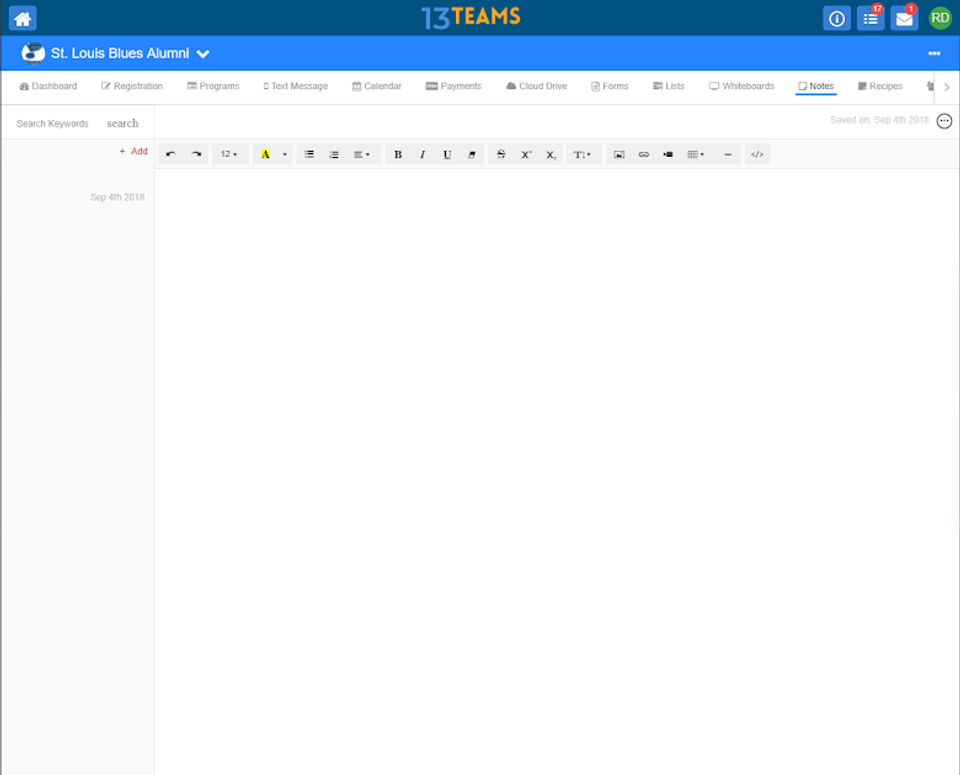 13Teams screenshot