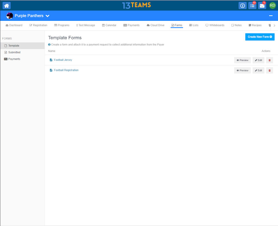 13Teams screenshot
