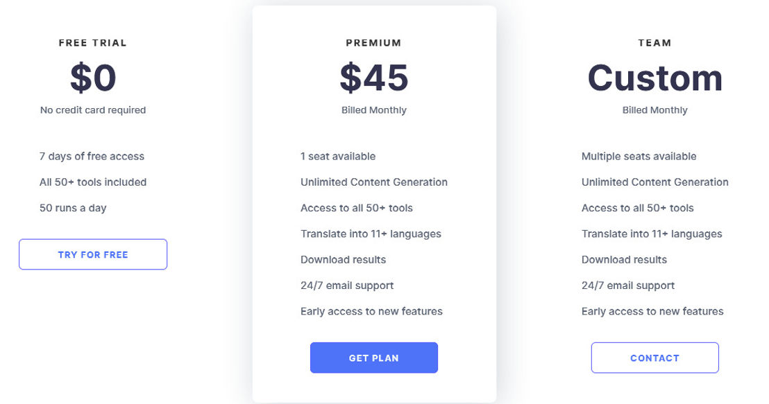 Texta.ai pricing 1