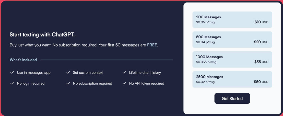 TextGPT pricing 1
