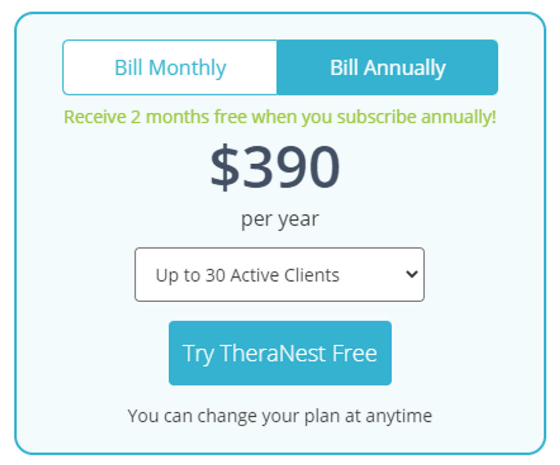 TheraNest pricing 1