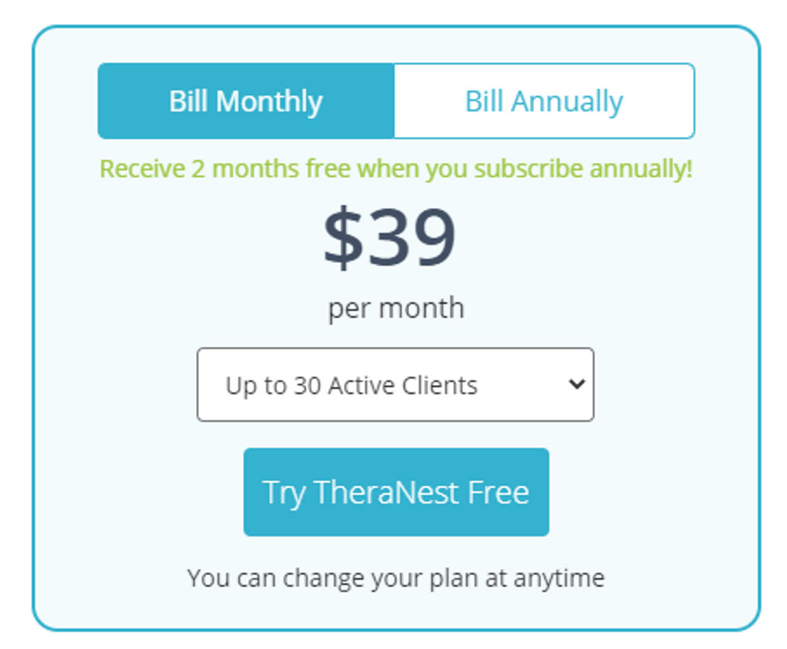 TheraNest pricing 2