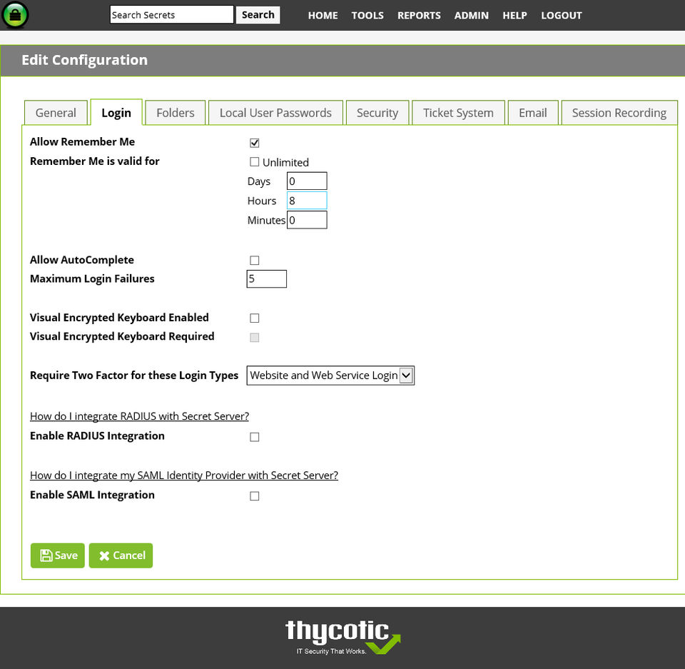 Thycotic Secret Server screenshot 1