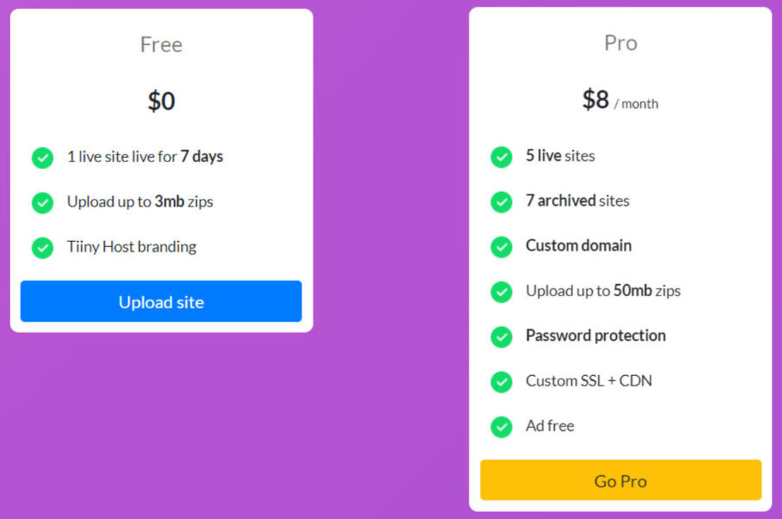 tiiny.host pricing 1