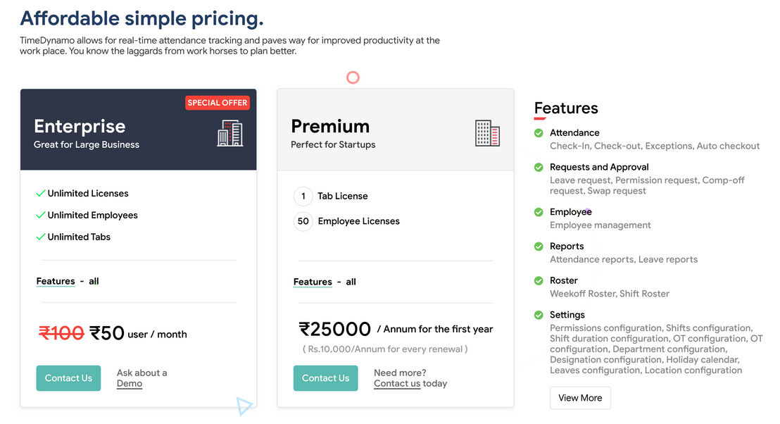 Time Dynamo pricing 1