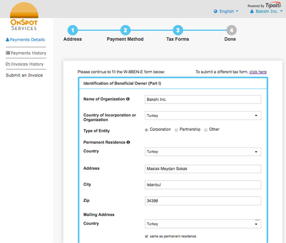 Tipalti screenshot 1