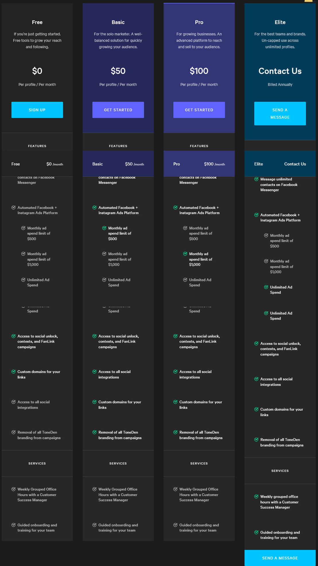 ToneDen pricing 1