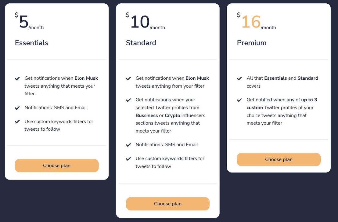 Tracksy.co pricing 1