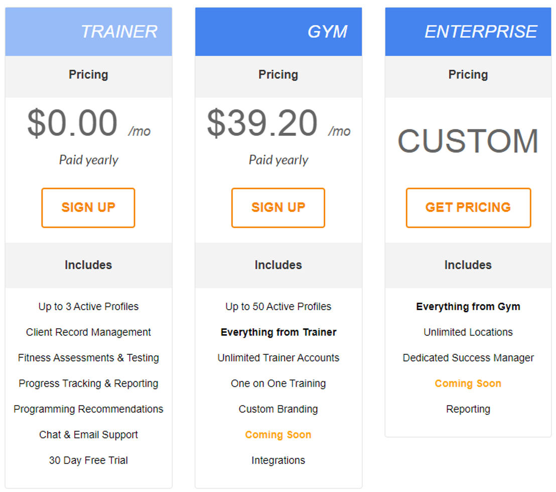 TrainerMetrics pricing