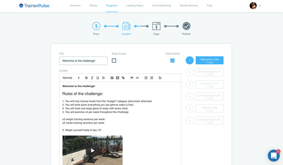 Trainer Pulse screenshot