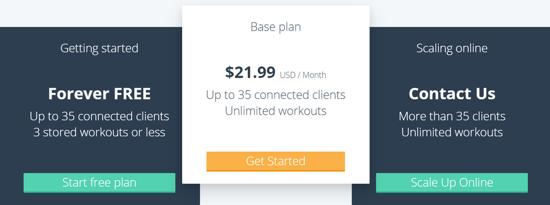 Trainer Workout pricing 1