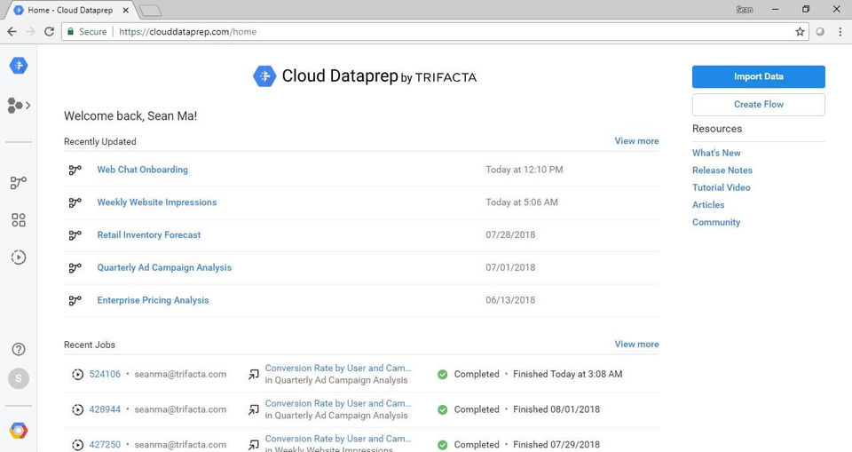 Trifacta screenshot