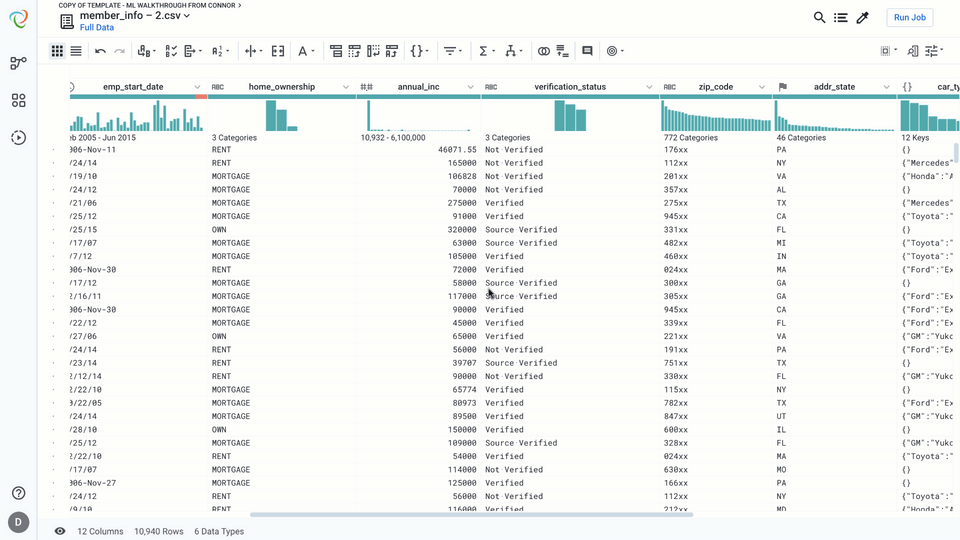 Trifacta screenshot