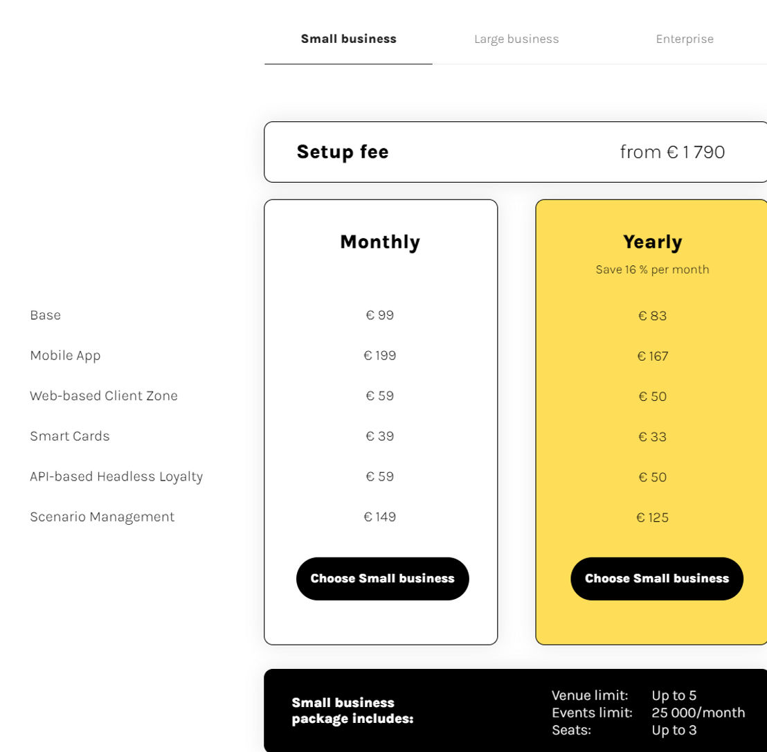 TRIFFT Loyalty Cloud pricing