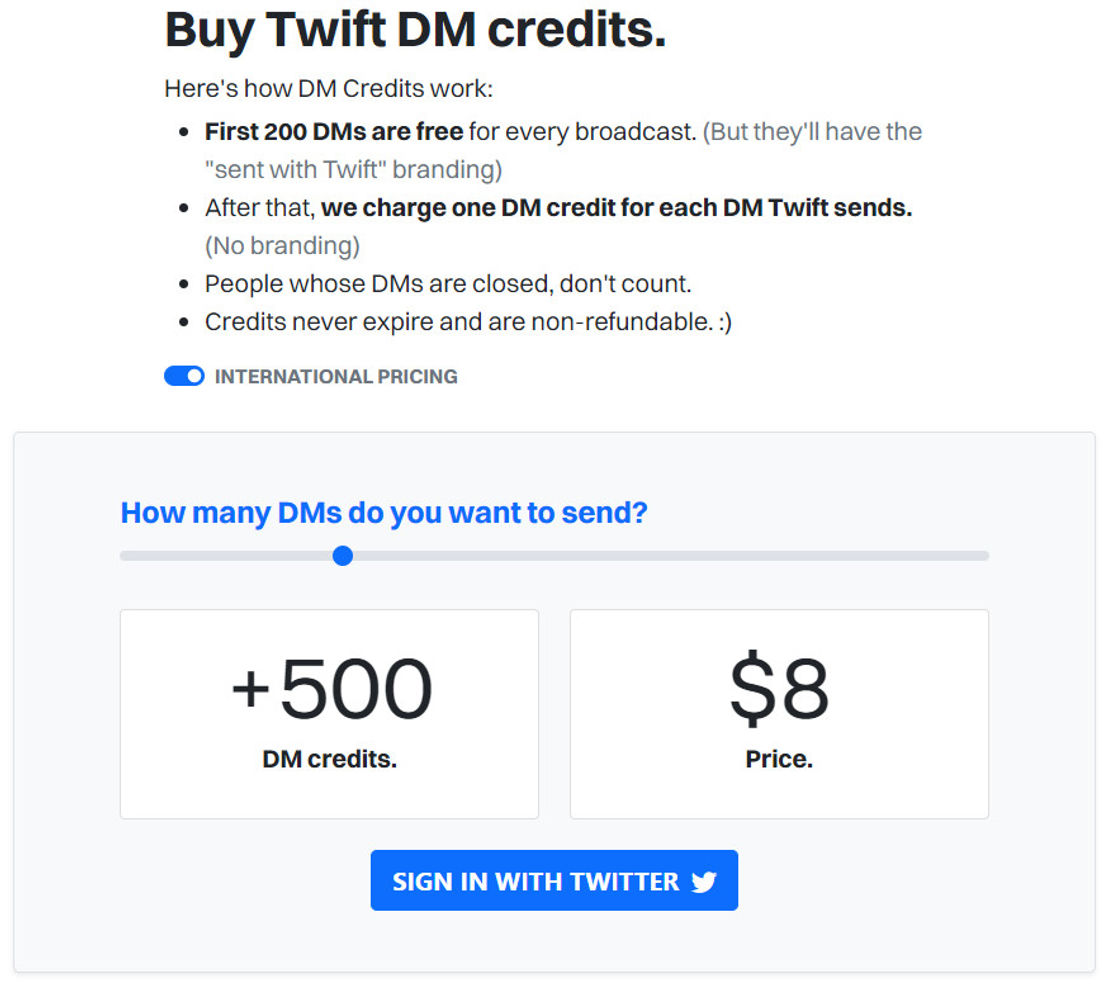 Twift pricing 1
