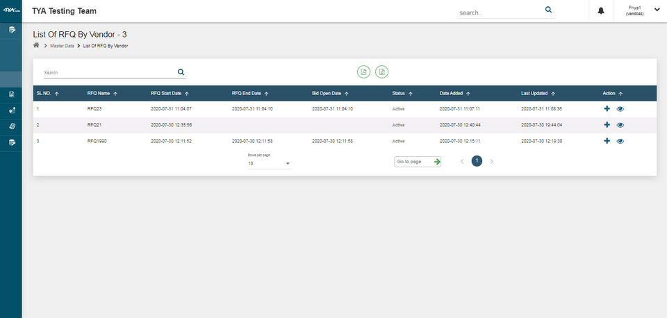 TYASuite Vendor Management Software screenshot 2