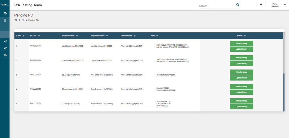 TYASuite Vendor Management Software screenshot 1